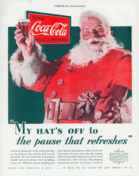 Santa drinks Coke